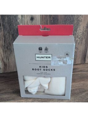 NIB Hunter Kids Cream Boot Socks XL